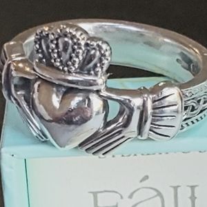 SOLID 925 CLADDAGH RING, Sz 13